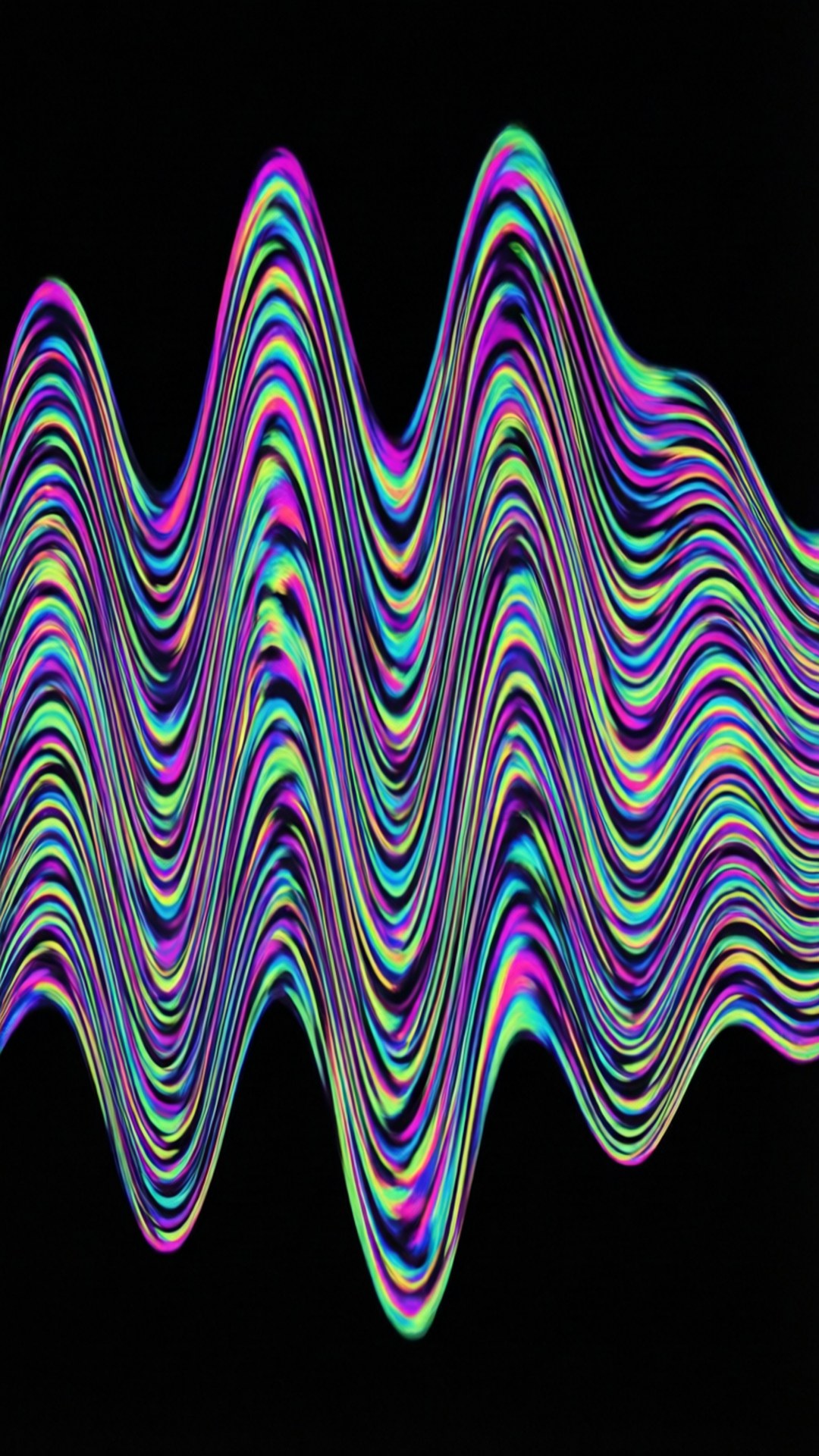 Neon Wave Pattern Wallpaper