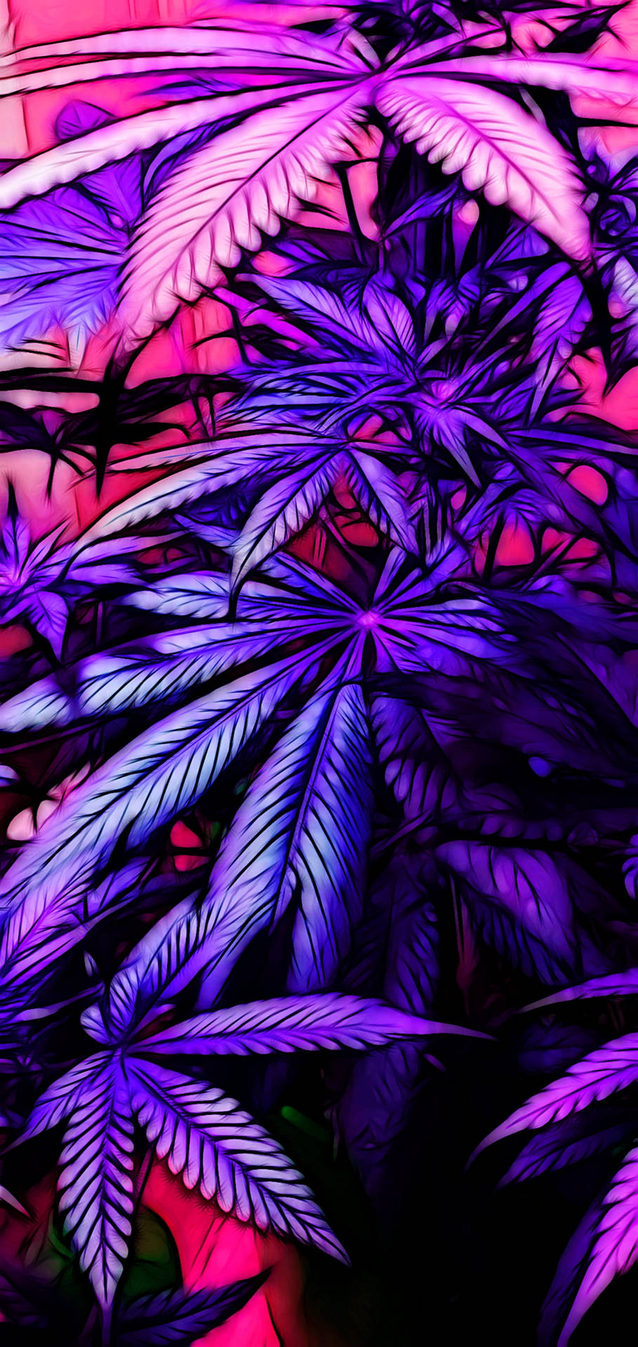 Neon Weed Aesthetic for iPhone Wallpaper