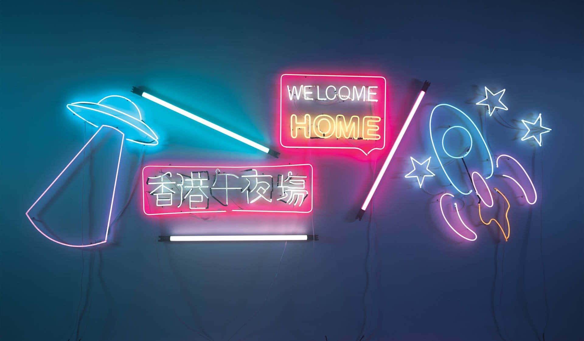 Neon Welcome Home Sign Wallpaper