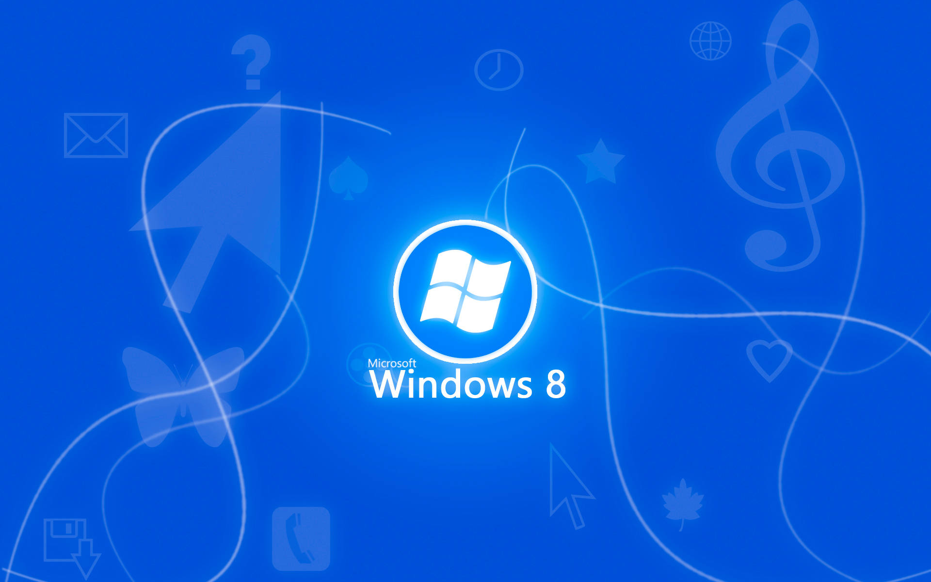 Neon Windows 8 Logo In Blue Wallpaper