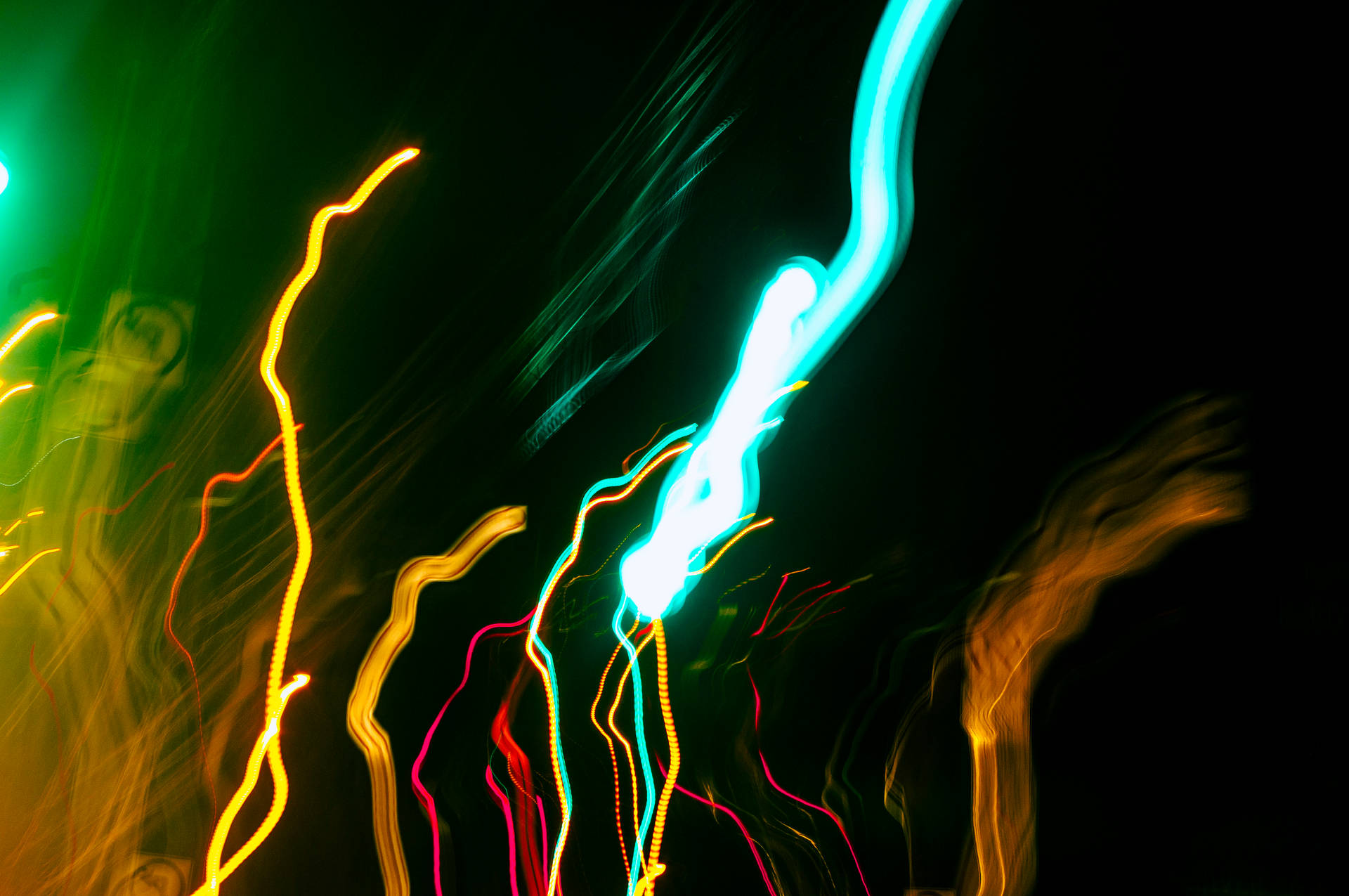 Neongelbe Ästhetische Lichter Wallpaper