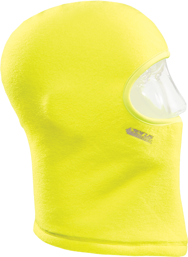 Neon Yellow Balaclava Fleece Material PNG
