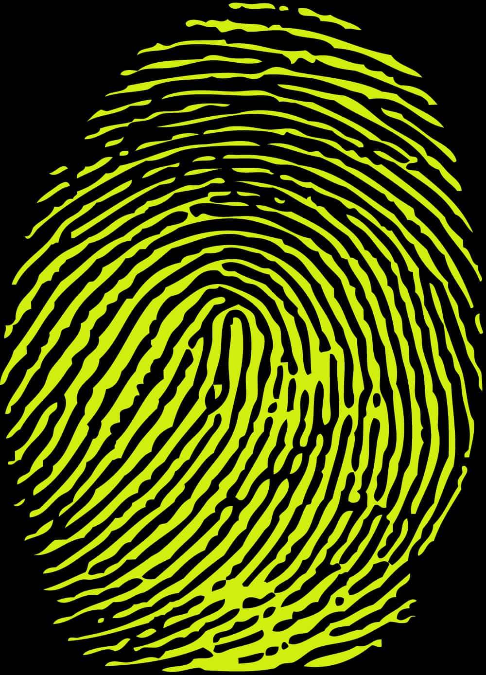 Neon Yellow Fingerprint Graphic PNG