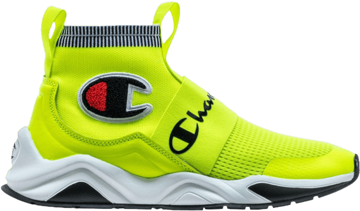 Neon Yellow High Top Sneaker PNG
