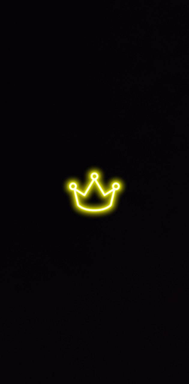 Neon Yellow King And Queen Crown Wallpaper