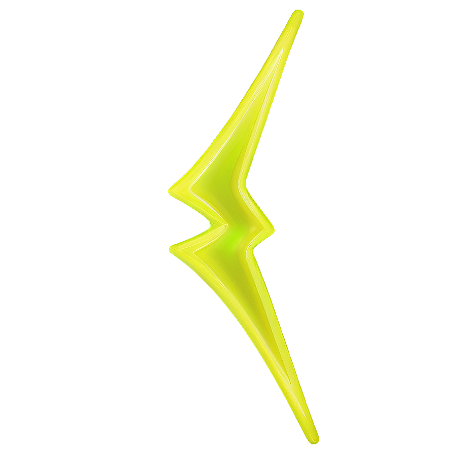 Neon Yellow Lightning Bolt Png 05062024 PNG