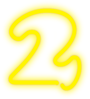 Neon Yellow Number Two PNG