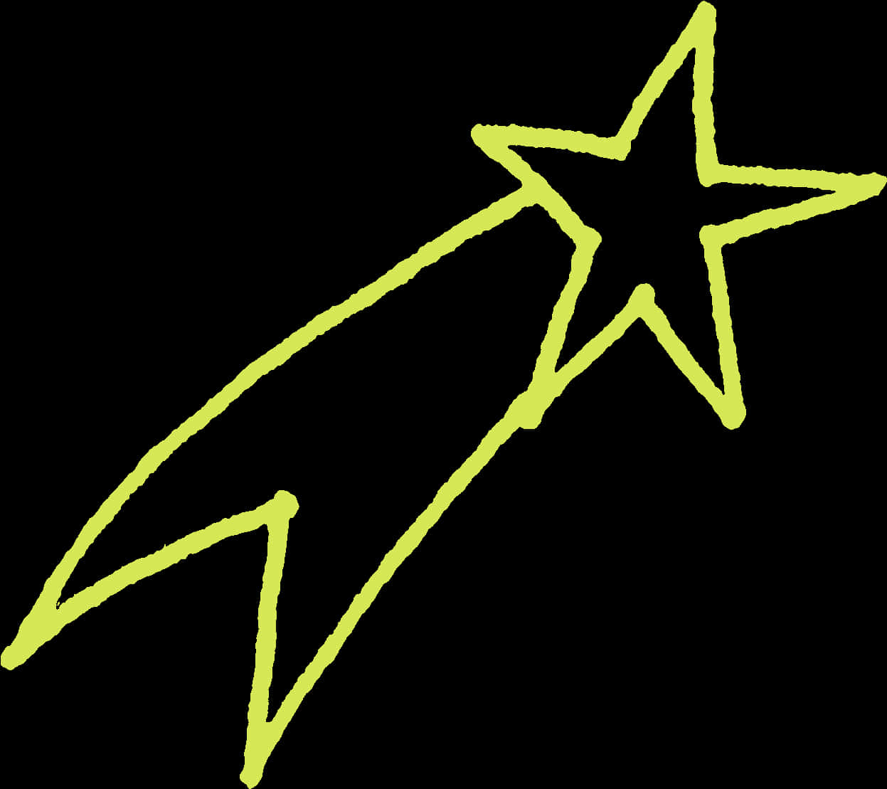 Neon Yellow Shooting Star Drawing PNG