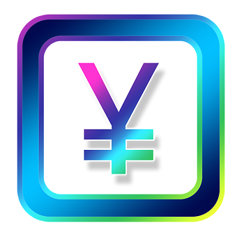Neon Yen Symbol Icon PNG