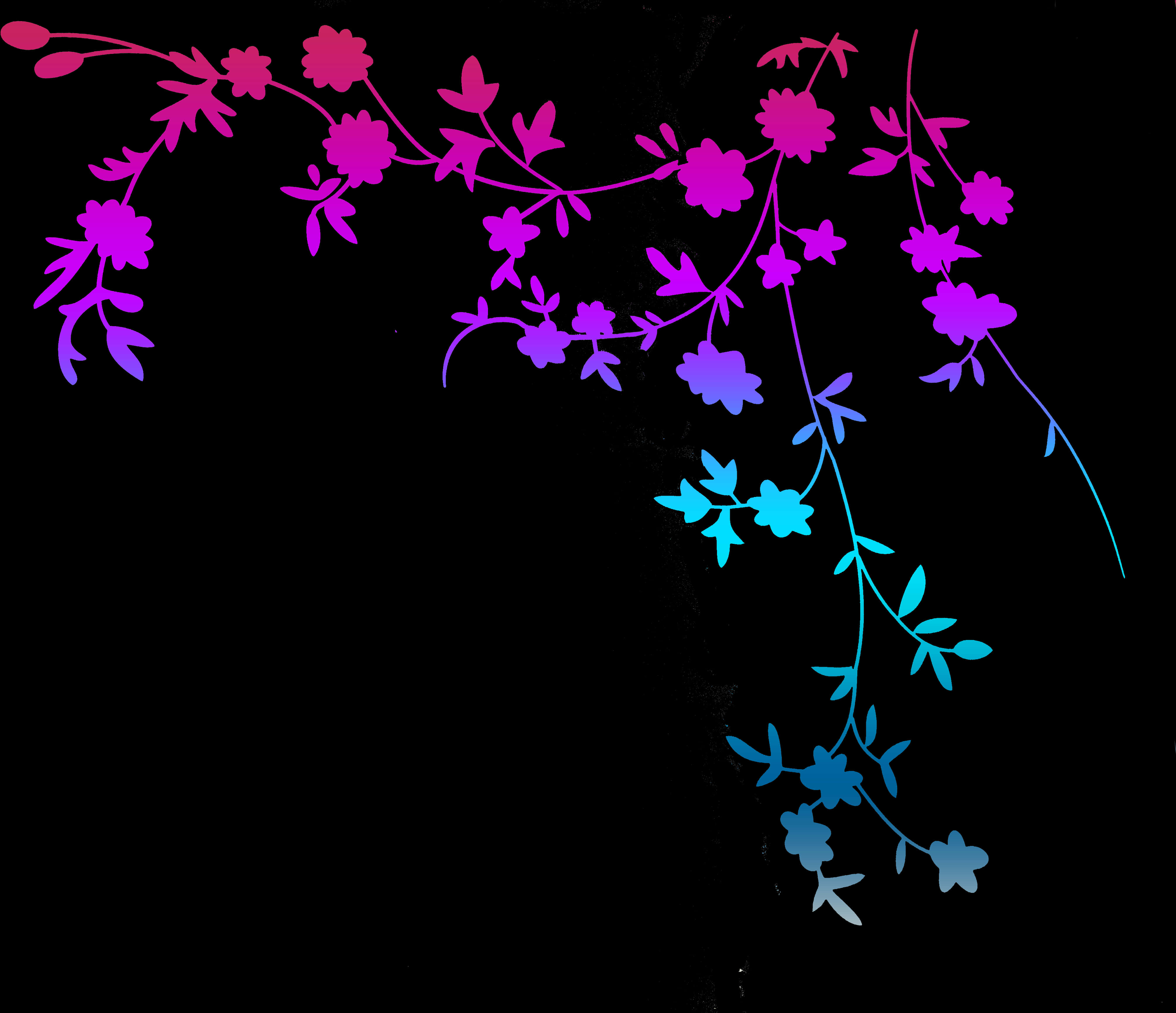 Neon_ Floral_ Vector_ Art PNG