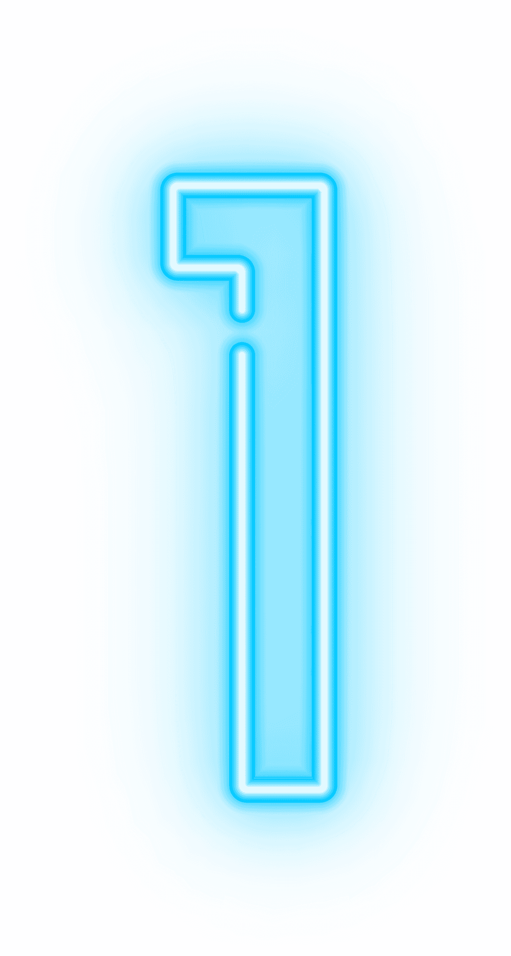 Neon_ Number_ One_ Blue_ Background PNG