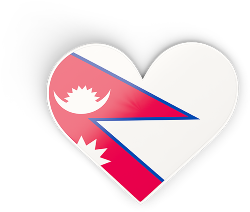 Nepal Flag Heart Shaped Graphic PNG