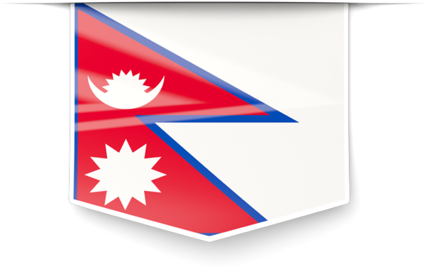 Nepal Flag Shield Graphic PNG