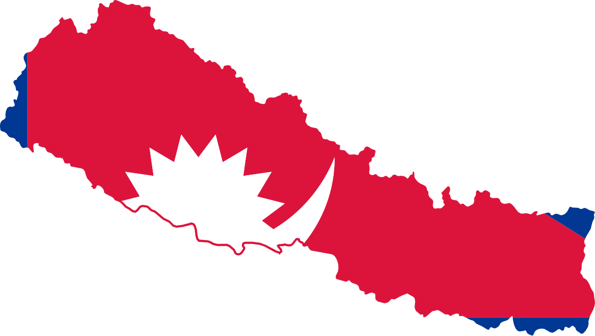 Nepal Map Flag Graphic PNG