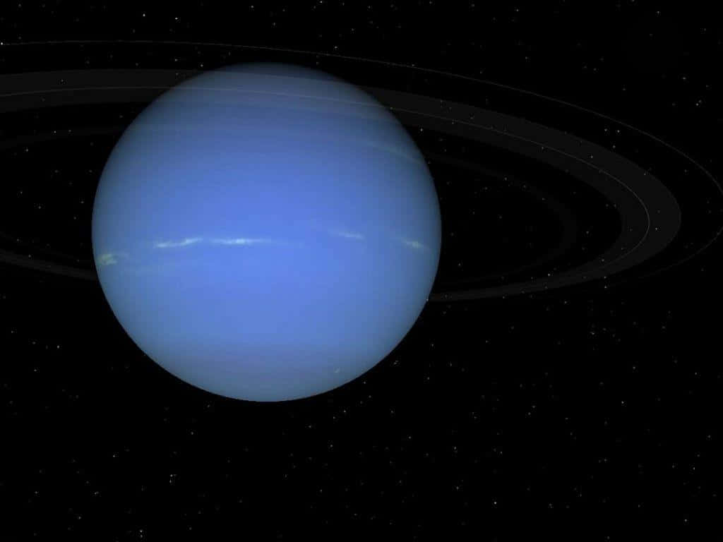 Vackerblå Neptunus Som Dyker Upp Från Stjärnorna