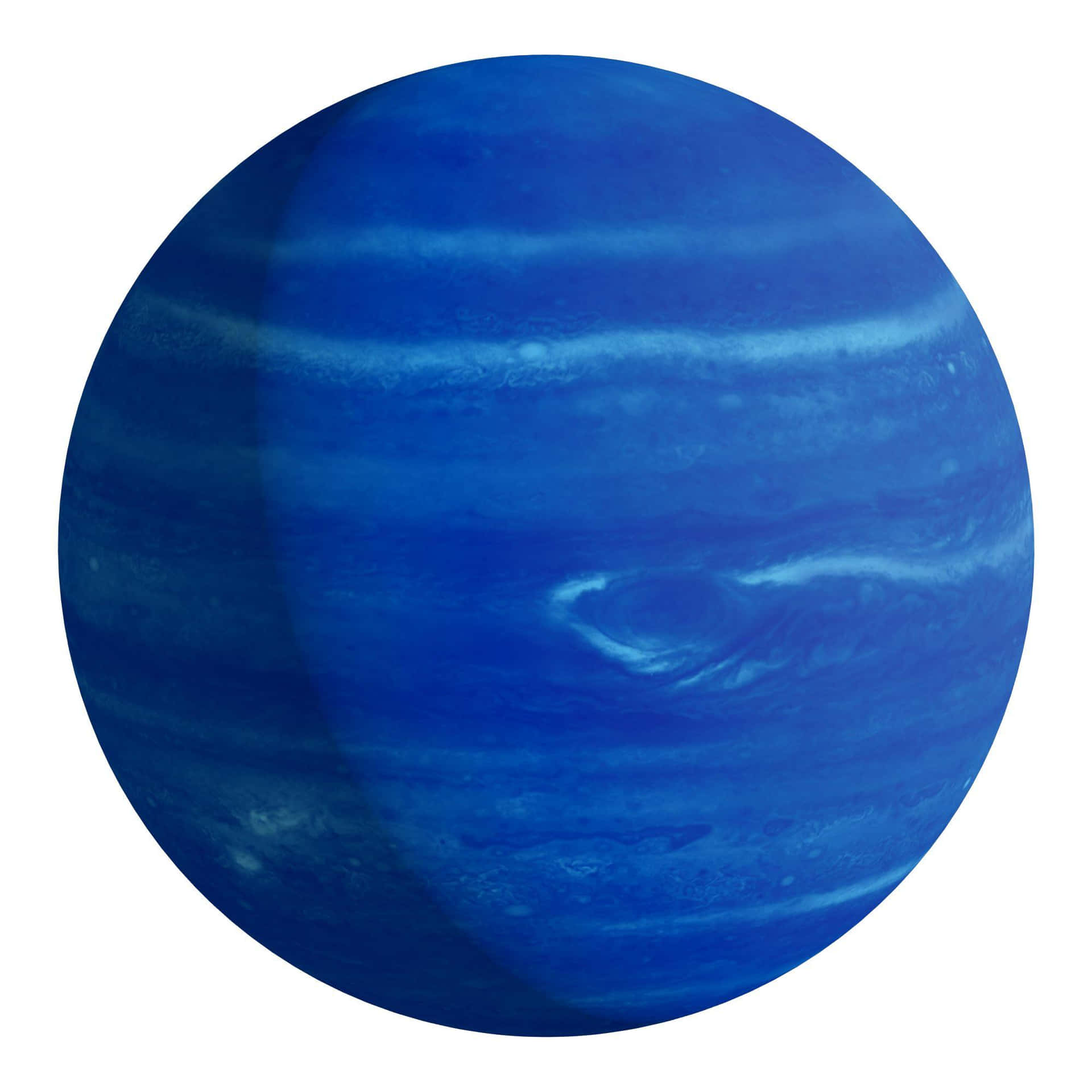 The icy planet of Neptune seen in this majestic image.