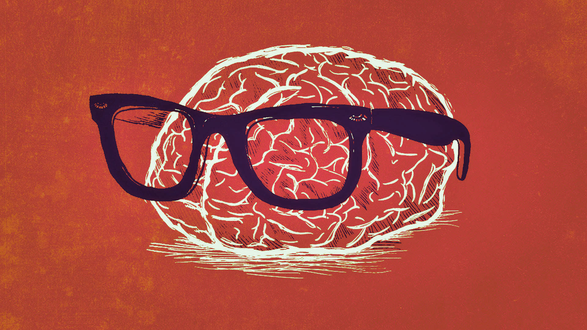 Nerd Brain With Glasses Wallpaper