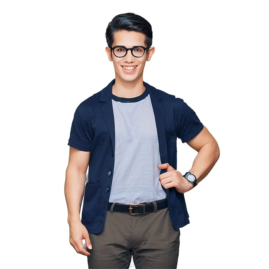 Nerd Character Cartoon Png Xgq PNG