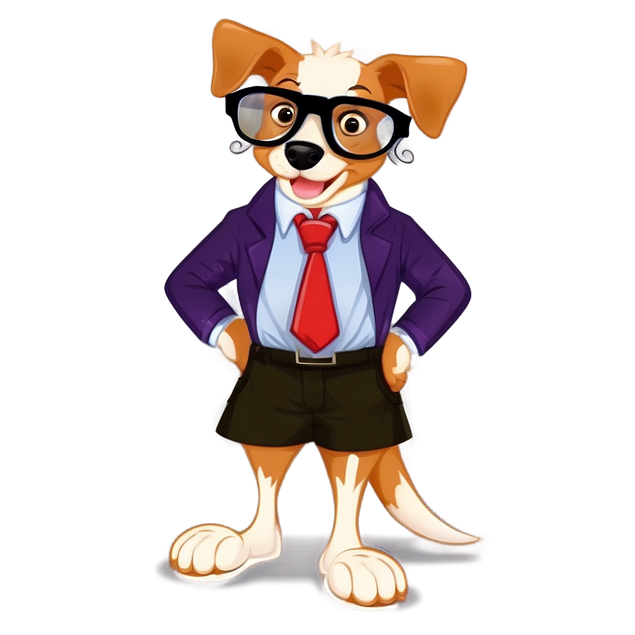 Nerd Dog Cartoon Png Pyi32 PNG