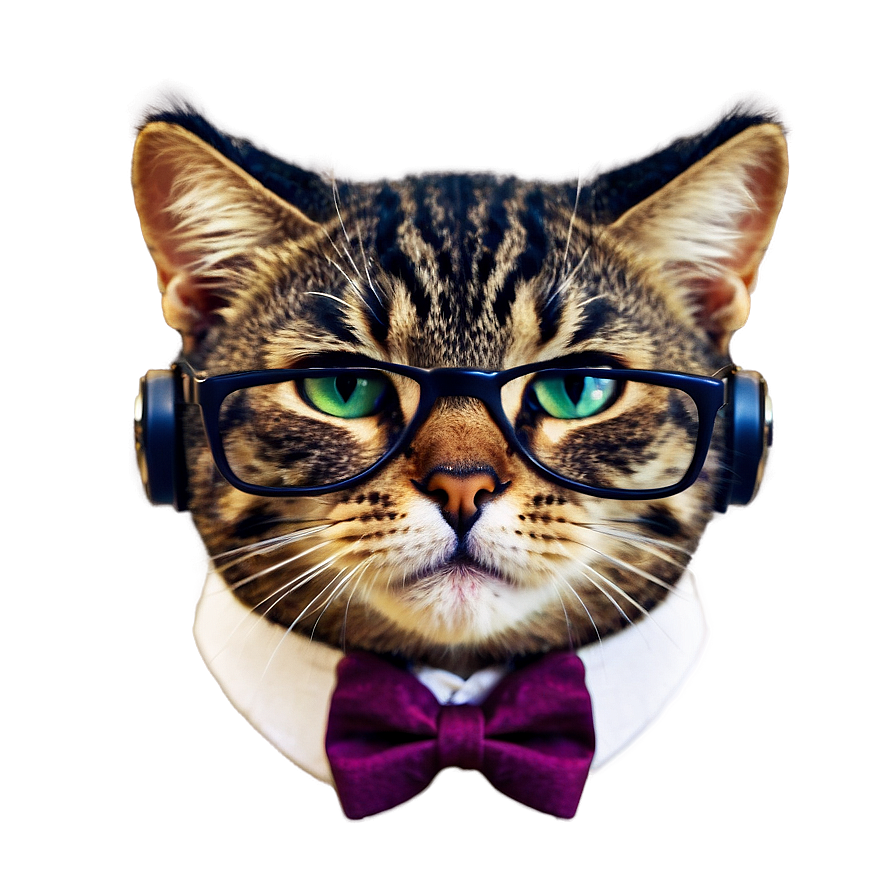 Download Nerdy Cat Meme Png Hum30 | Wallpapers.com