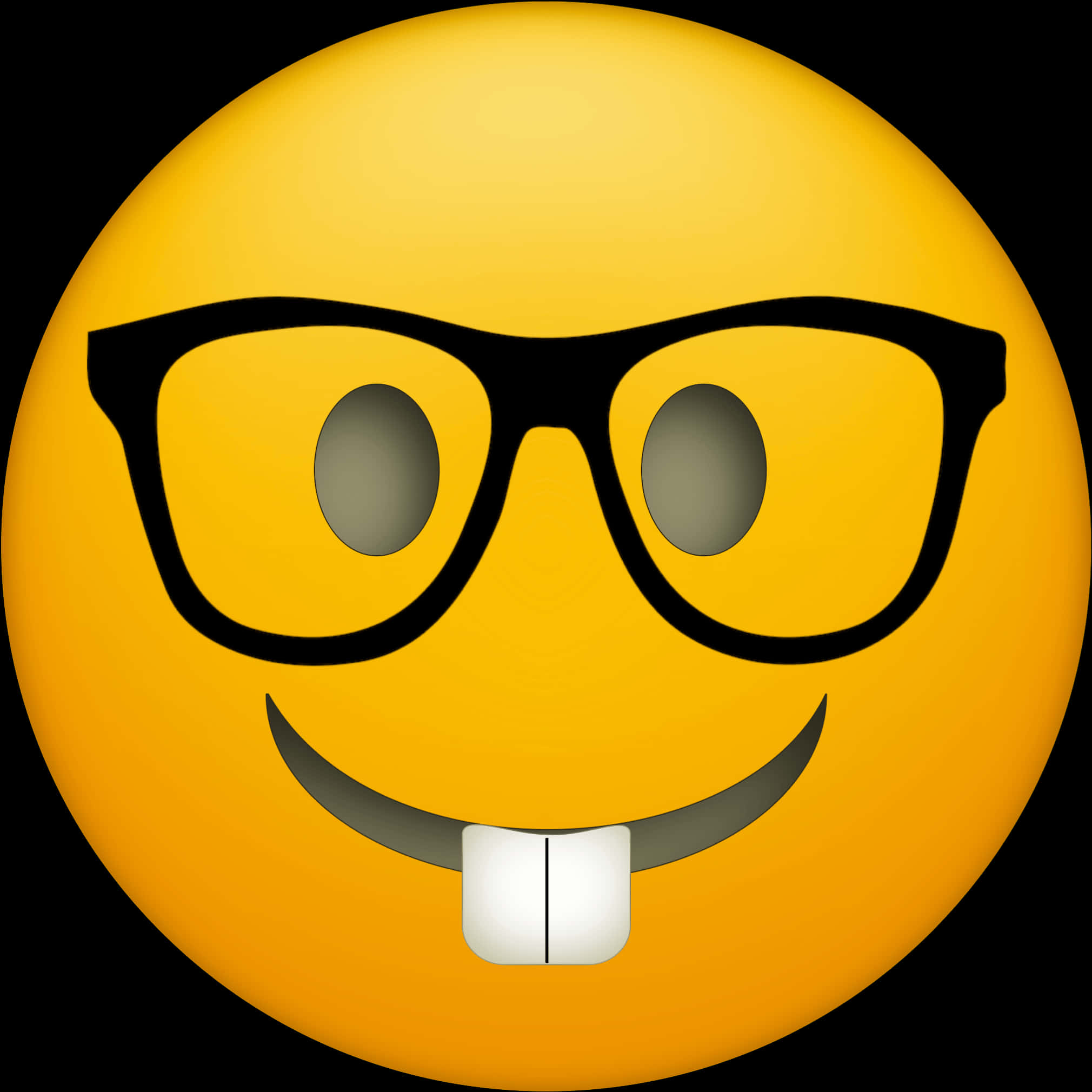 Nerdy Face Emojiwith Glassesand Buck Teeth PNG
