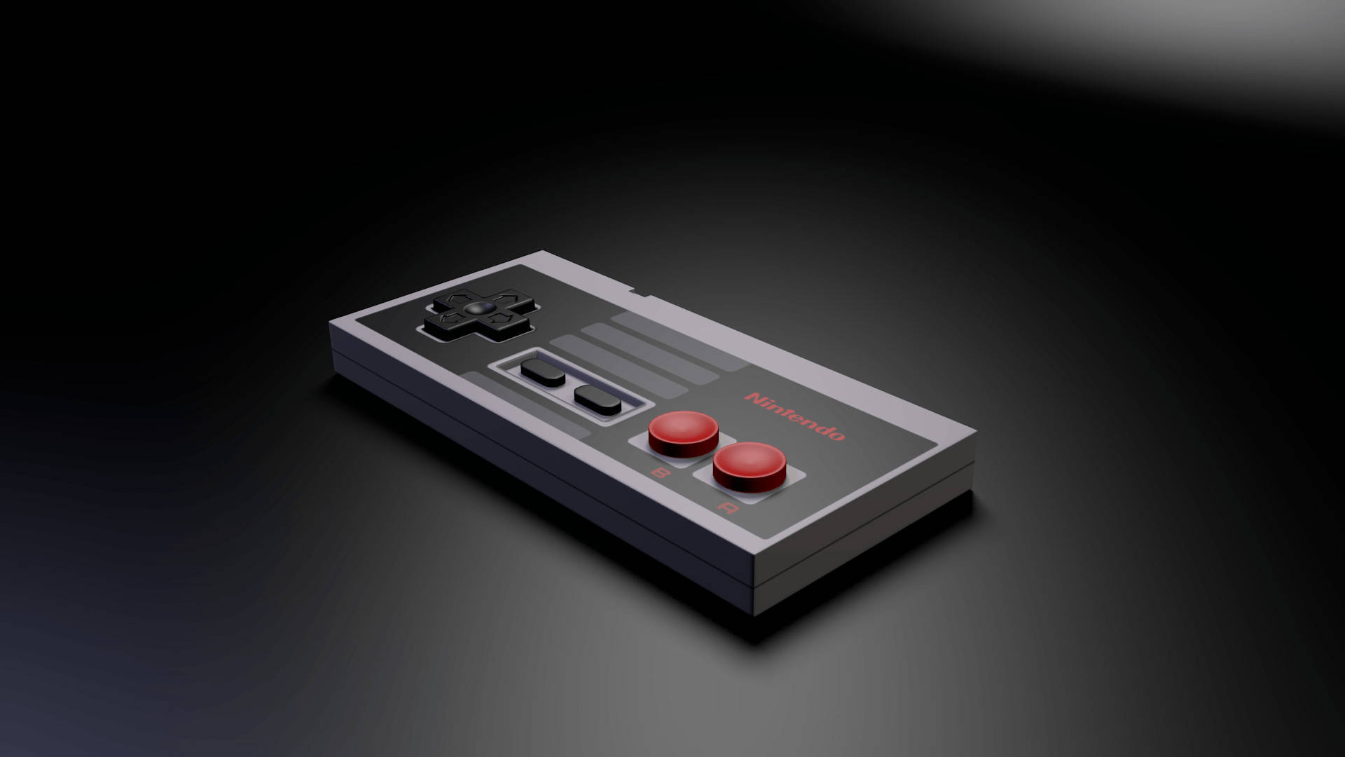 NES-controller sort og hvid. Wallpaper