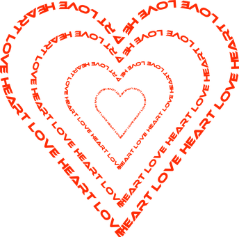 Nested Love Hearts Design PNG