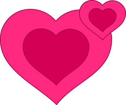 Nested Pink Hearts Graphic PNG