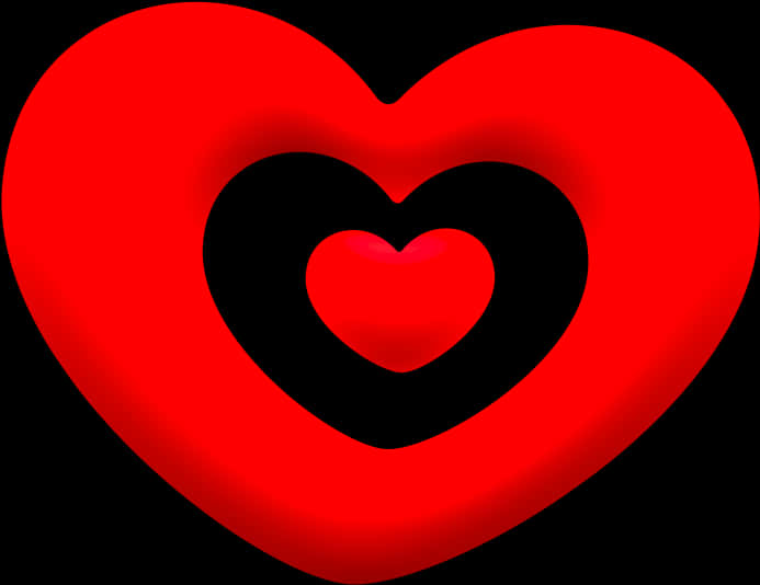 Nested Red Hearts Graphic PNG
