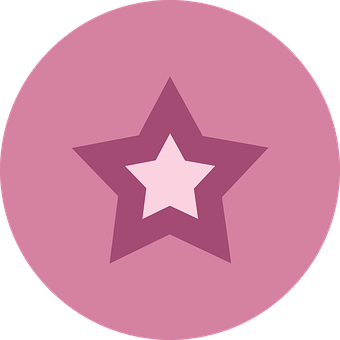 Nested Stars Icon Pink Background PNG