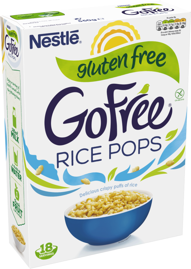 Nestle Go Free Rice Pops Cereal Box PNG