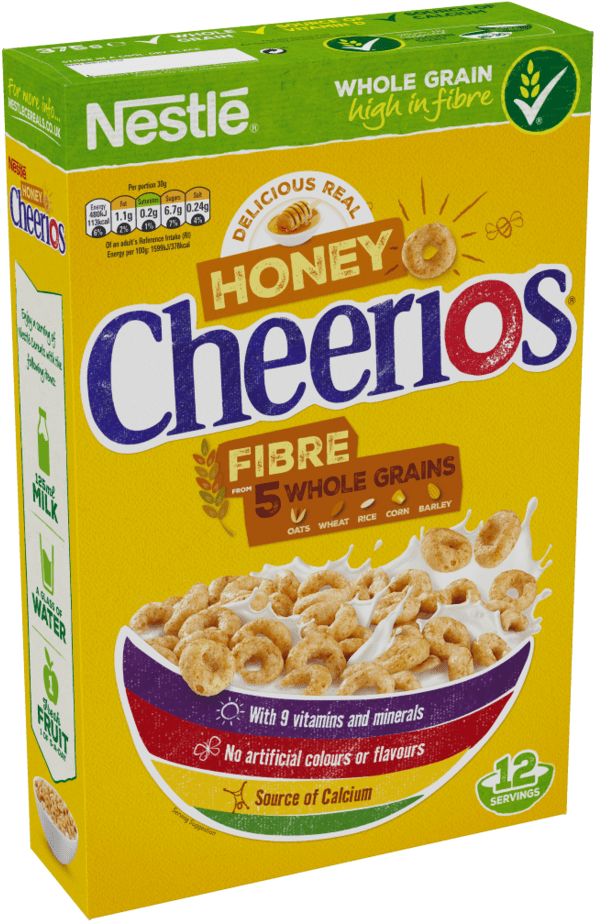 Nestle Honey Cheerios Cereal Box PNG