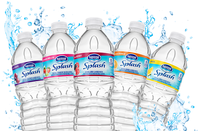 Nestle Splash Flavored Water Bottles PNG