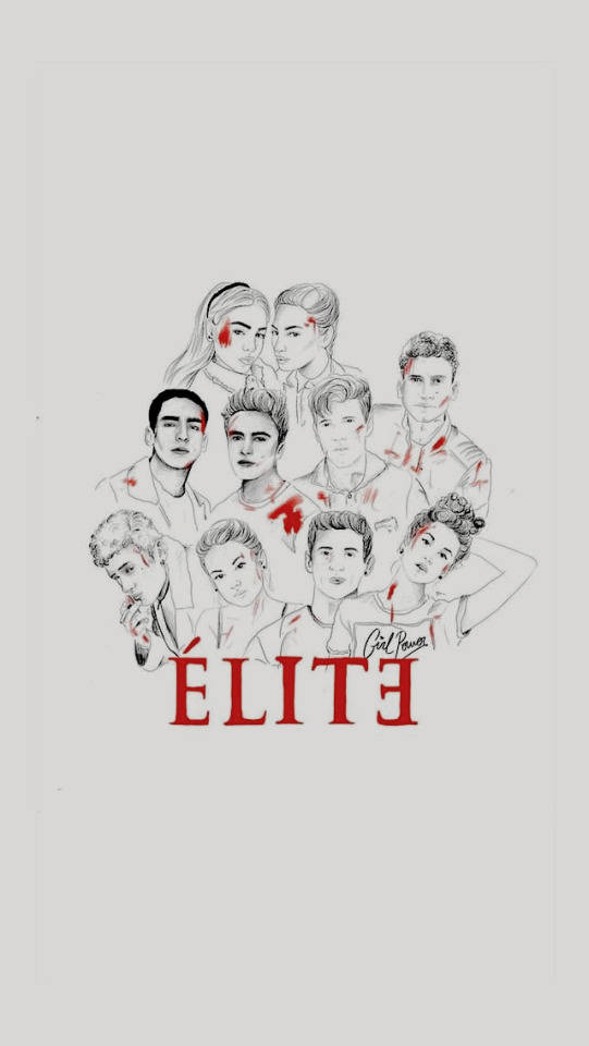 Artistic Drawing of Netflix's Elite Series Characters Wallpaper