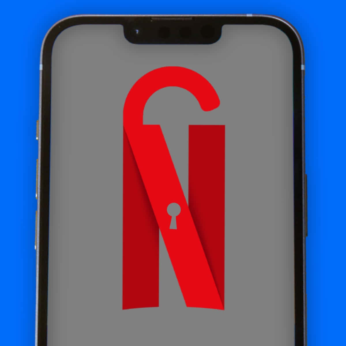 A Phone With A Red Lock On It