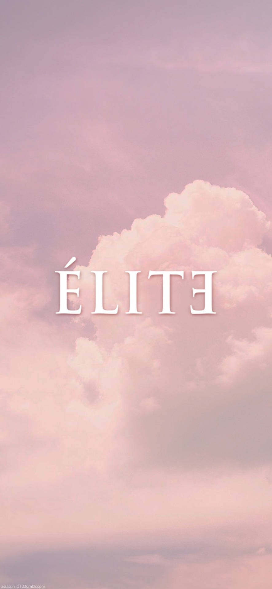 Elite Netflix Series: Prominent Cast Against a Vivid Pink Sky Wallpaper