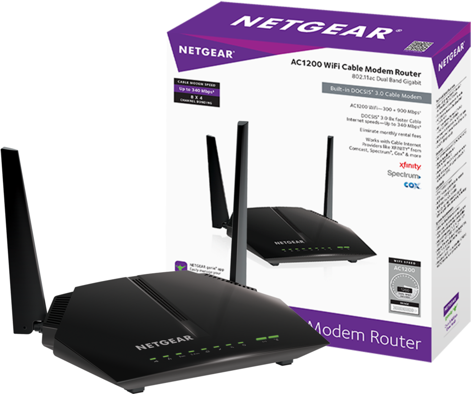 Netgear A C1200 Wi Fi Cable Modem Router PNG