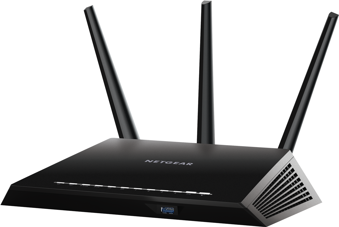 Netgear Wireless Router Three Antennas PNG