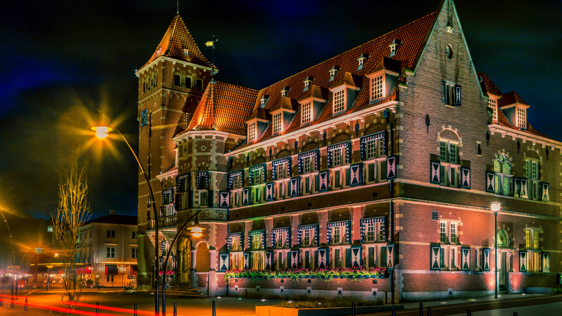 Netherlands Gemeentehuis Town Hall At Night