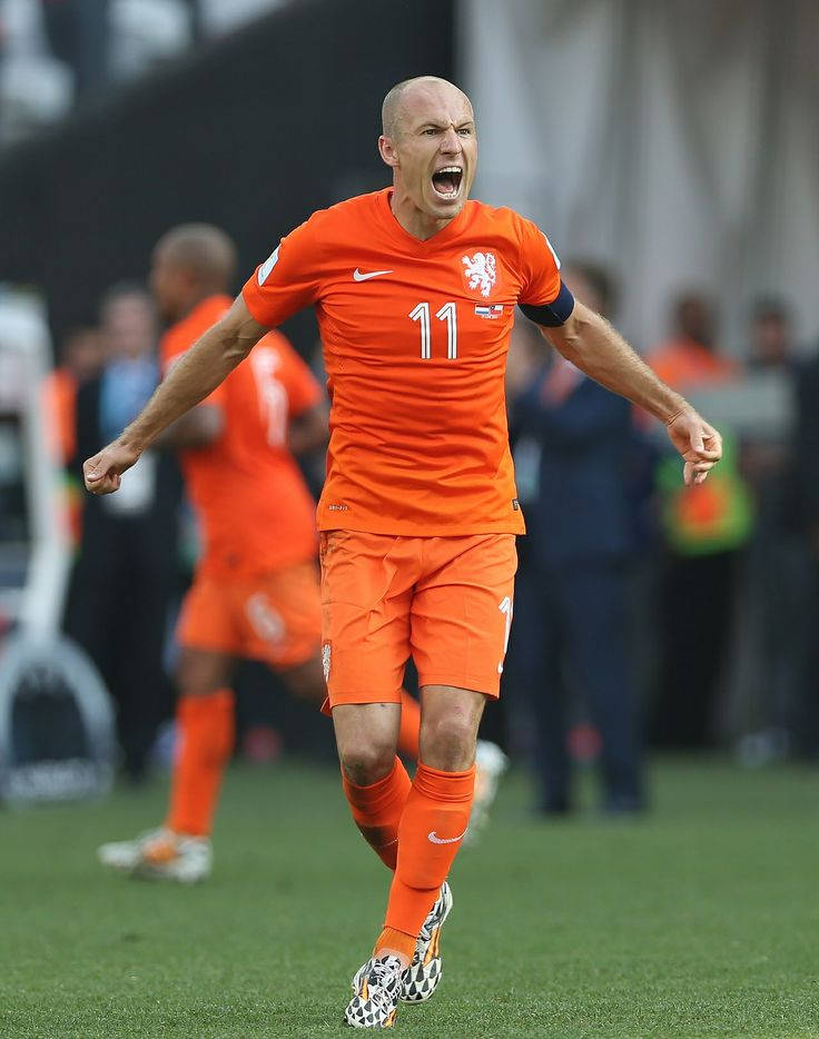 Nederländernasnationella Fotbollslag Arjen Robben. Wallpaper