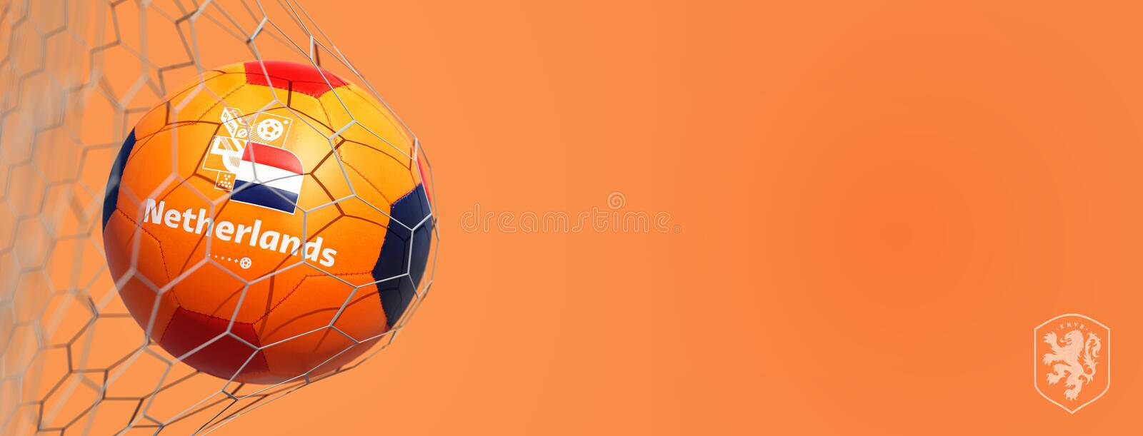 Equipenacional De Futebol Da Holanda - Arte De Gol. Papel de Parede