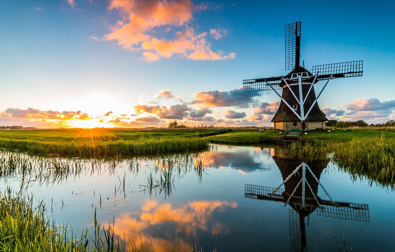 Netherlands Windmill Farm