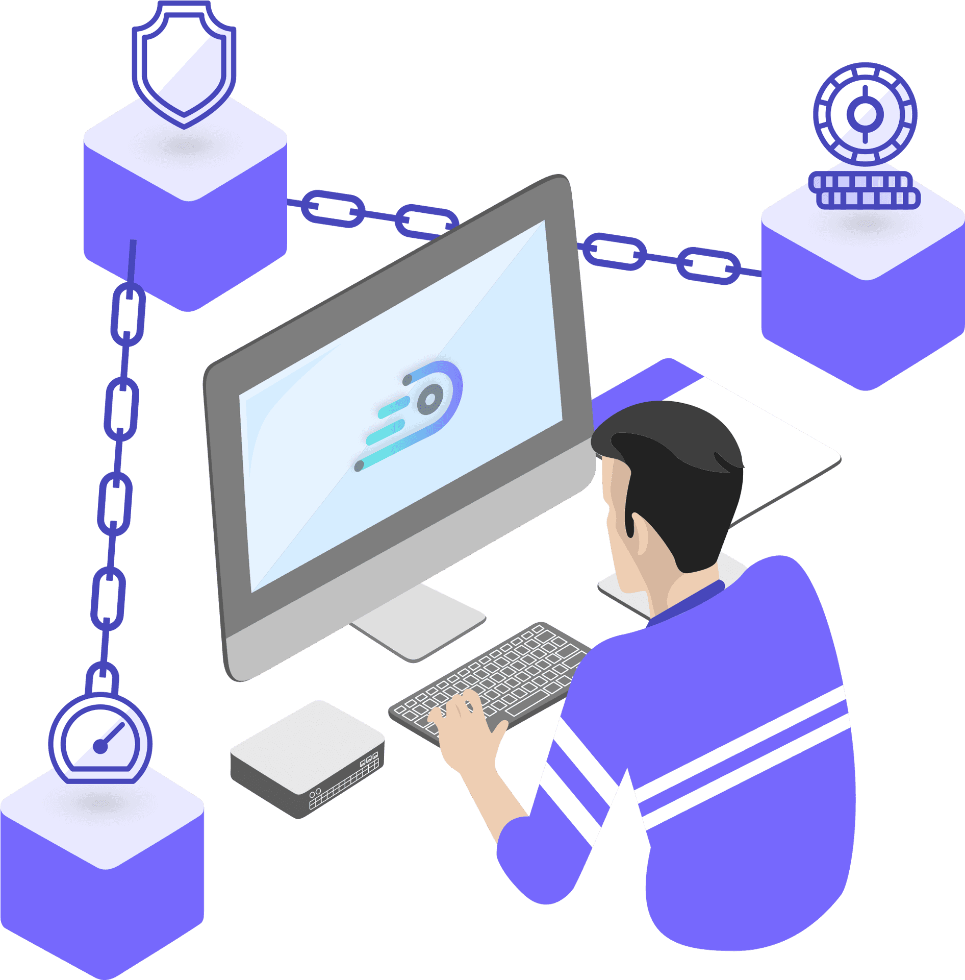 Network Security Management Illustration PNG