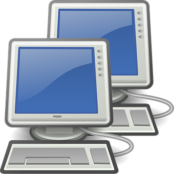 Networked Computer Illustration PNG