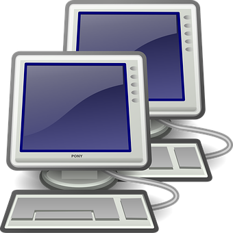Networked Computer Illustration PNG