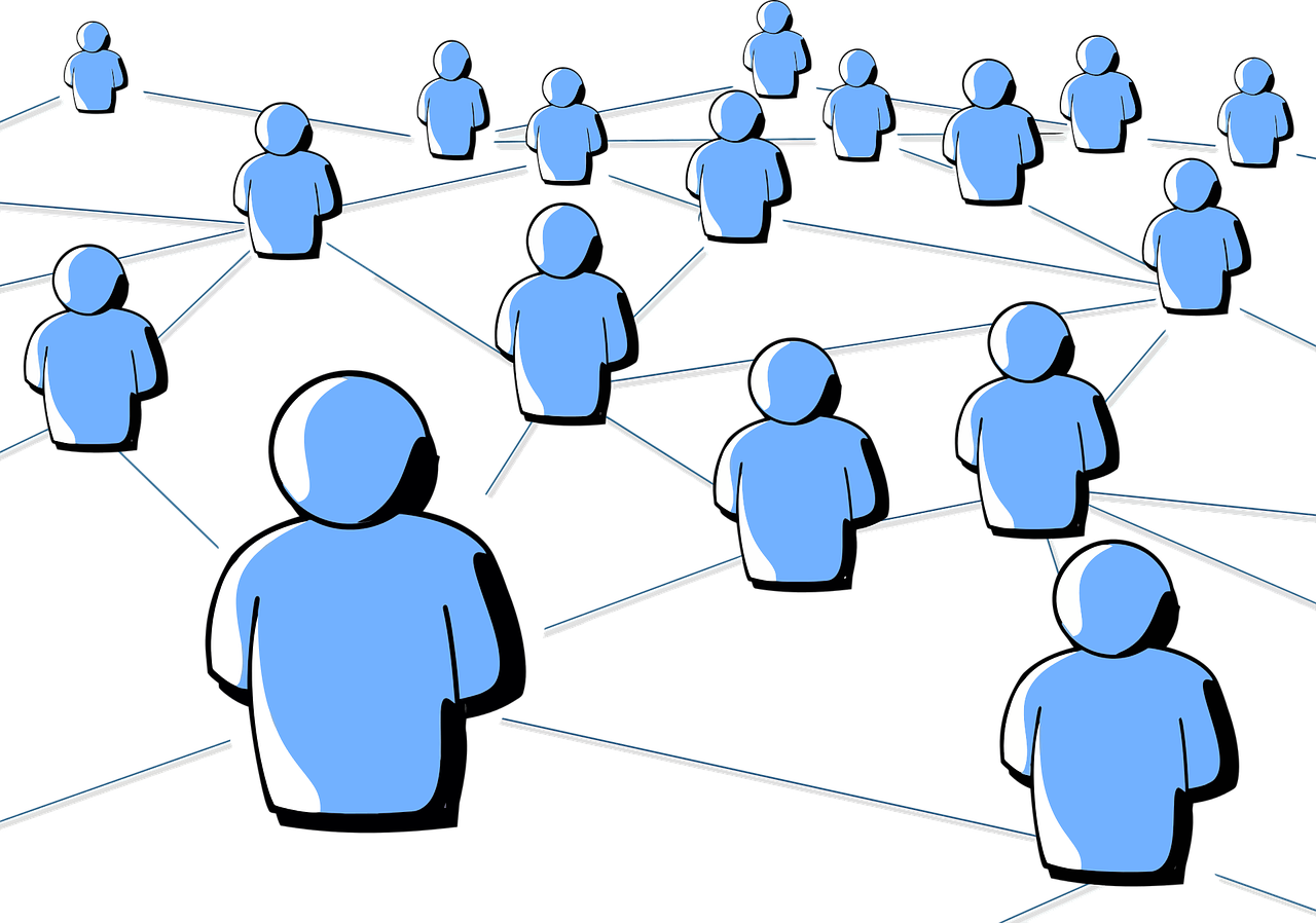 Networkof Blue Figures PNG