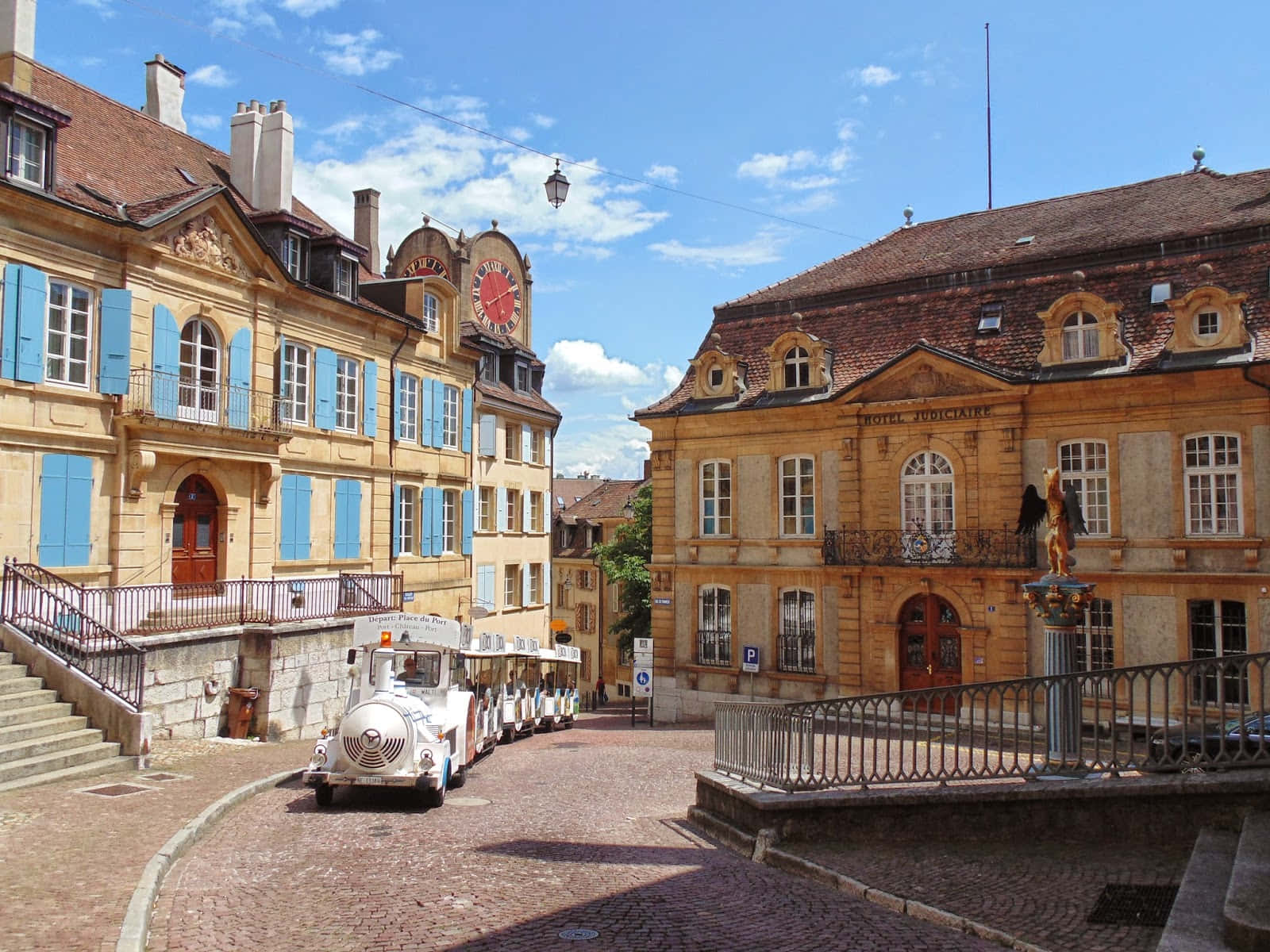 Neuchatel Historic Town Square Wallpaper