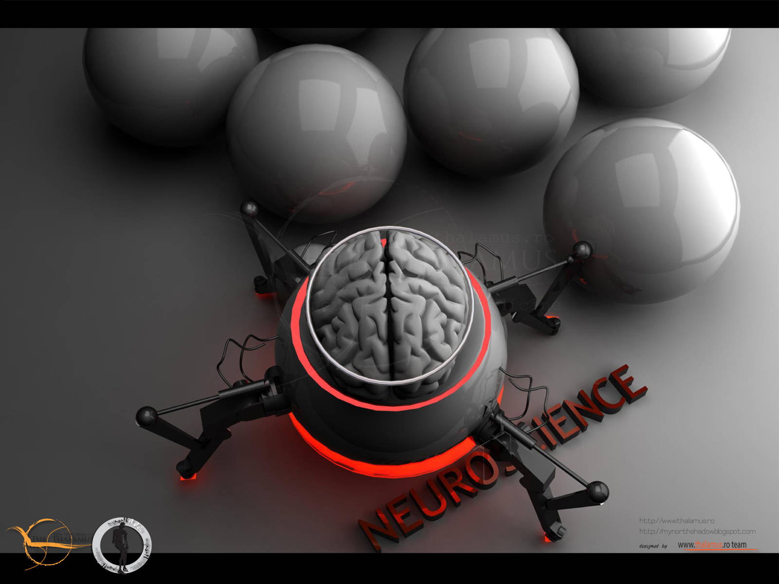 Ilustraciónen 3d De Neurociencia Cerebral Fondo de pantalla