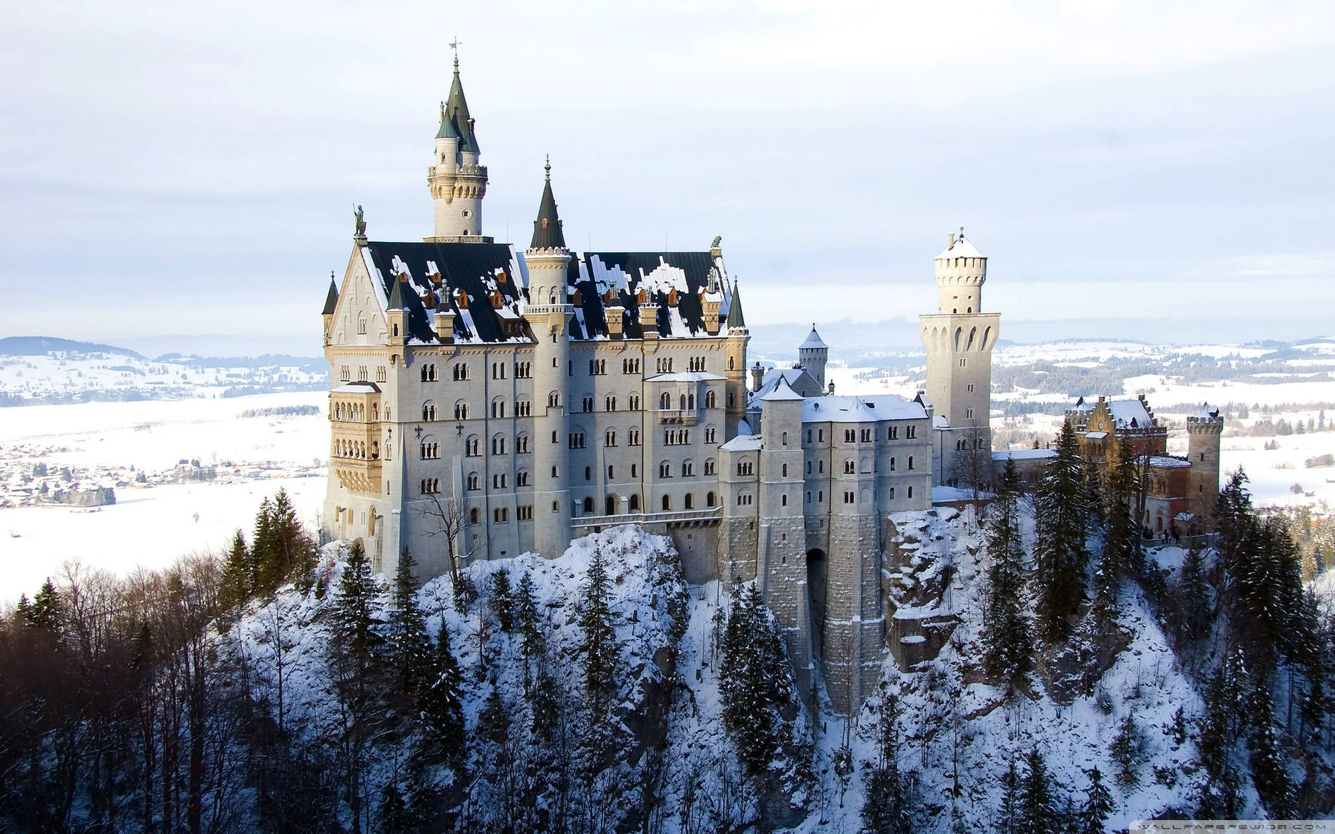 Neuschwanstein Castle In Germany, Winter