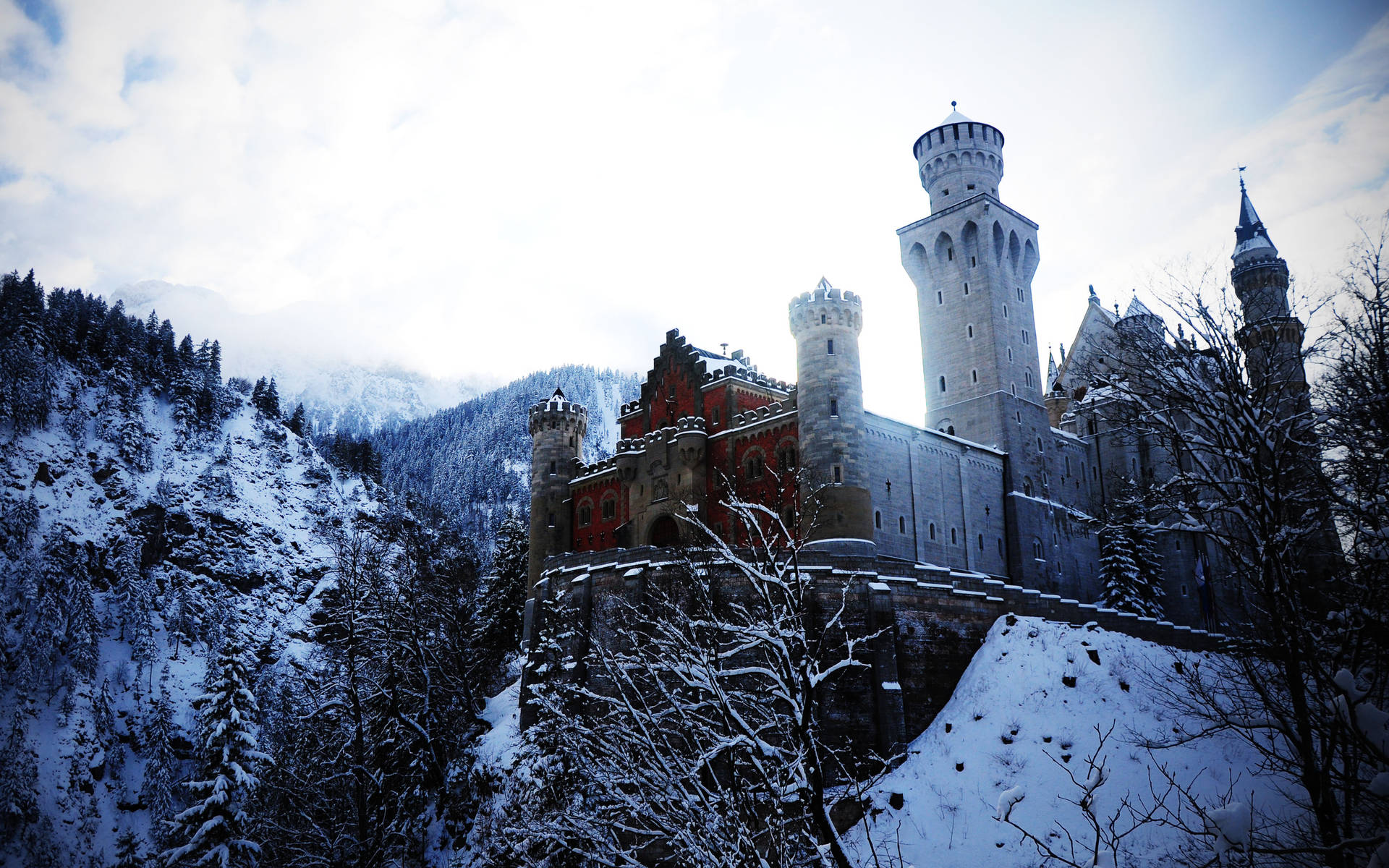 Neuschwanstein Castle Snow Winter Wallpaper